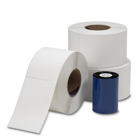 Die Cut Thermal Transfer Labels 4 in x 6 in 3 rolls with 1 ribbon